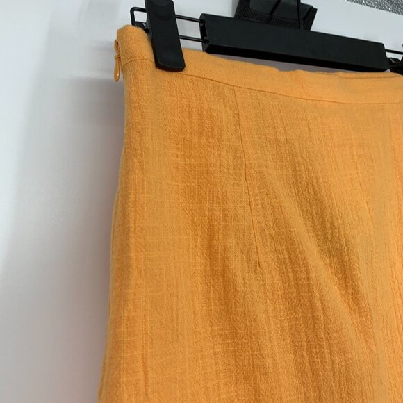 H&M Skirt Orange Crepe Gathered Ruched Mini Lined Summer NWT - Picture 6 of 8